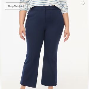 Navy crop flare pants